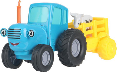 

Автомобиль игрушечный, Синий трактор с телегой и коровой / BLUTRA-11-CARTCOW-BU