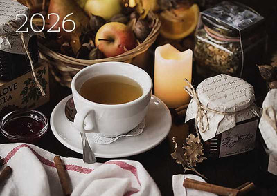 

Календарь настенный, Натюрморт с чашкой чая. 2026 год / 25с42