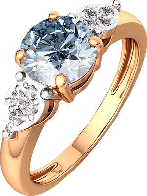 Кольцо из розового золота ZORKA 2S4175.14K.R.ZZ (р.18.5, с топазом и фианитами) - 