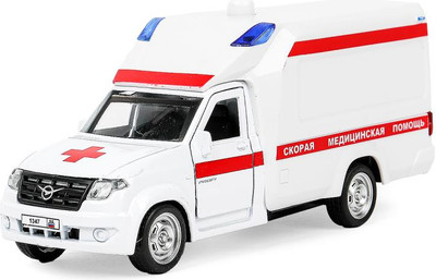

Автомобиль игрушечный, Уаз Профи Скорая / PROFI-14SLAMB-WH