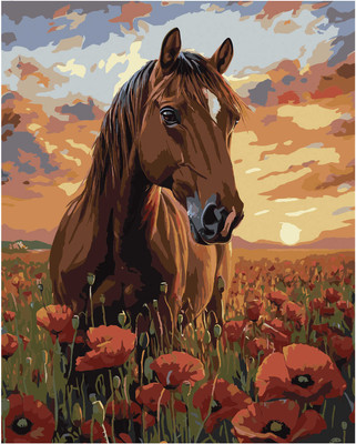 

Картина по номерам, Лошадь в маковом поле / 71258