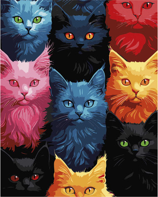 

Картина по номерам, Цветные коты / 71265