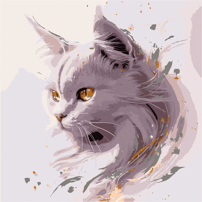 

Картина по номерам, Золотая кошка / 71276