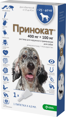 

Капли от паразитов, Принокат для собак 400/100мг