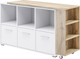 Тумба MODULA Кото INV09SP-3S-1369/420/758(02) (дуб натюрель/белый премиум) - 