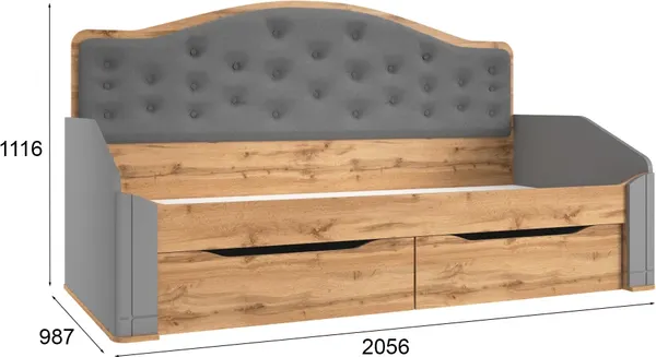 Купить Кровать-тахта MODULA Карпин INV01KM-2S-2056/987/1116(06)  