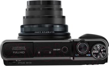 Компактный фотоаппарат Olympus SH-60 (Black) - вид сверху