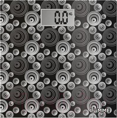 Напольные весы электронные Lumme LU-1306 (черный/круги) - общий вид