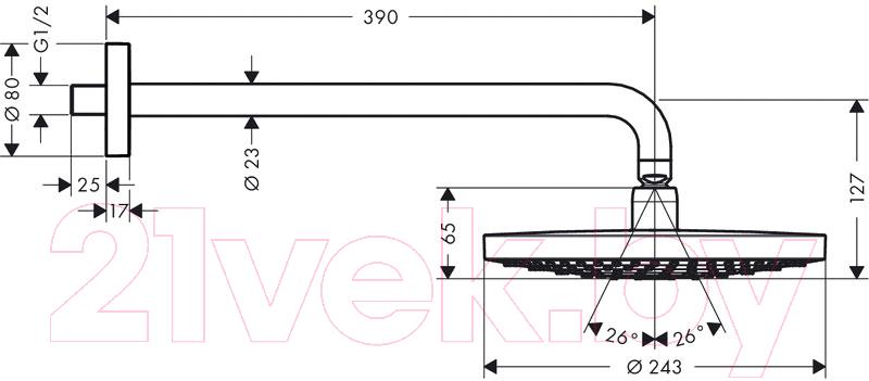 Верхний душ Hansgrohe Select S 240 26466400