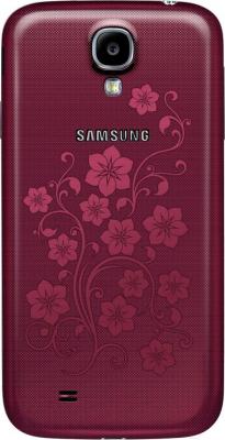 Смартфон Samsung Galaxy S4 La Fleur / I9500 (красный) - вид сзади