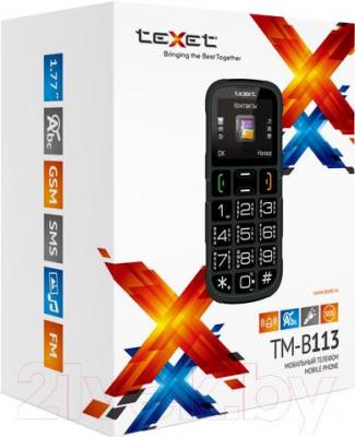 Мобильный телефон Texet TM-B113 (черный) - упаковка