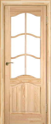 Дверь межкомнатная ПМЦ №7 ДО с рамкой 60x200 (сосна неокрашенная)