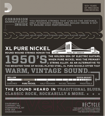 Изображение товара Струны для электрогитары D'Addario EPN-110