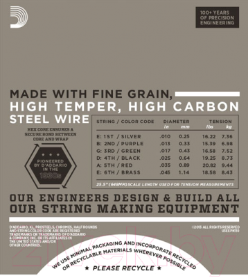 Изображение товара Струны для электрогитары D'Addario EPN-110