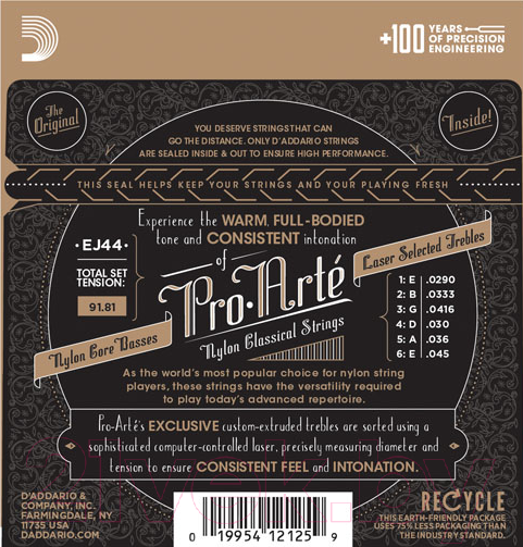 Струны для классической гитары D'Addario EJ-44 — фото 2