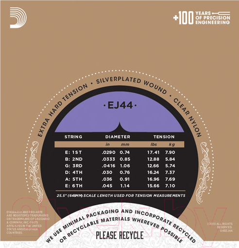 Струны для классической гитары D'Addario EJ-44 — фото 3