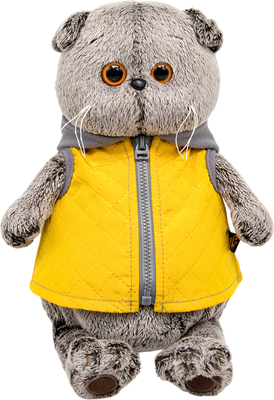 

Мягкая игрушка, Басик в желтой жилетке с серым капюшоном / Ks22-058