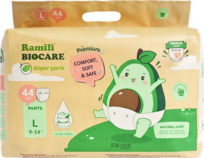 Подгузники-трусики детские Ramili Biocare Large / LP44 (L, 44 шт) - 