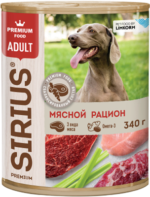 

Влажный корм для собак, Мясной Рацион