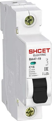 

Выключатель автоматический, ВА 47- 19 1Р 1А 6kA хар.C / S0000041