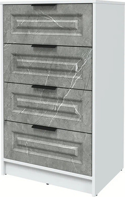 Комод Интерлиния Концепт КТ-К60 Деко (белый платинум/керамика) - 