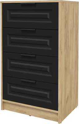 Комод Интерлиния Концепт КТ-К60 Деко (дуб золотой/черный) - 