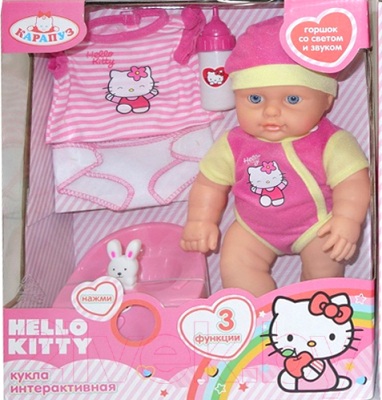 Пупс с аксессуарами Карапуз Hello Kitty / 11435-RU-HELLO KITTY