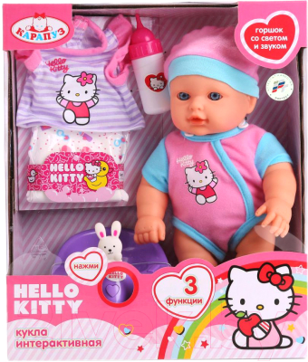 Пупс с аксессуарами Карапуз Hello Kitty / 11435-RU-HELLO KITTY