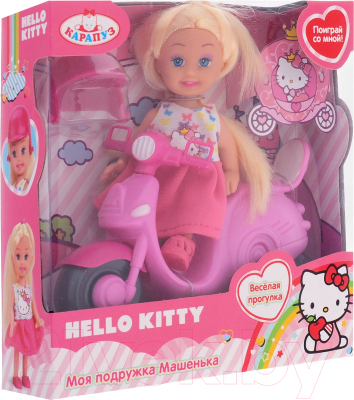 Кукла с аксессуарами Карапуз Hello Kitty. Машенька на скутере / MARY010X-HK