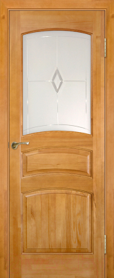 Дверь межкомнатная ПМЦ № 16 ДО со стеклом 80x200 (светлый лак)