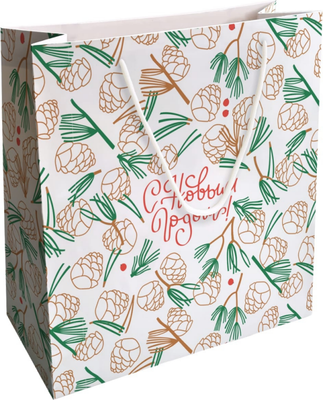 

Пакет подарочный, Holidays. Шишки / N4074