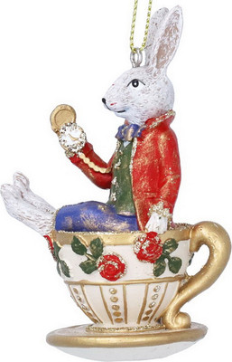 

Елочная игрушка, Alice in Christmas Land Белый кролик в чайной чашке / 10041