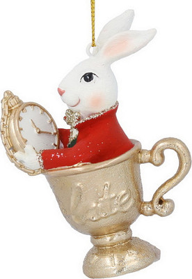 

Елочная игрушка, Alice in Christmas Land Белый кролик в чайной чашке / 10596