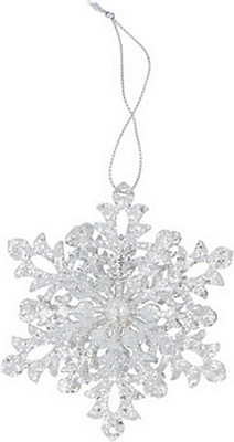 

Елочная игрушка, Snowberries Бледно-серебристая сверкающая снежинка / 15536