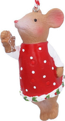 

Елочная игрушка, A Nordic Christmas Мышонок Holly с имбирным пряником / 10089_1