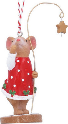 

Елочная игрушка, A Nordic Christmas Мышонок Holly со звездой / 10084_1