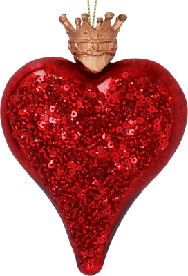 

Елочная игрушка, All Glass Сердце с короной / 01142