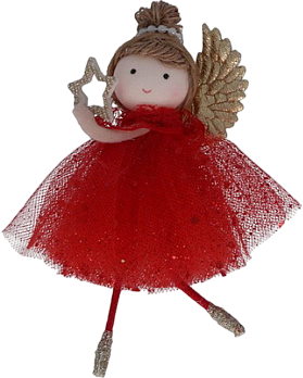 

Подвеска новогодняя, Craft Corner Фея в платье винного цвета / 15105