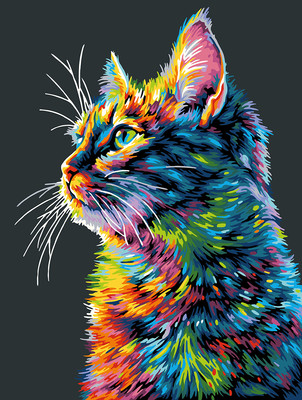 

Картина по номерам, Портрет котика / PNB/PMB-294