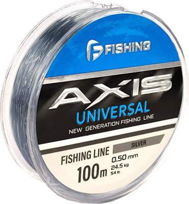 

Леска монофильная, Axis Universal Line Silver 100м 0.50мм 24.5кг 54lb / FRLS-050