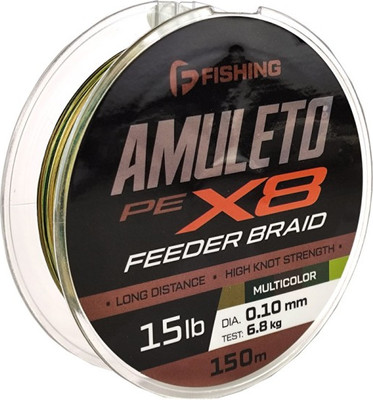 

Леска плетеная, Amuleto Braid PE X8 Feeder 150м Multicolor 0.10мм / FAMB150-010