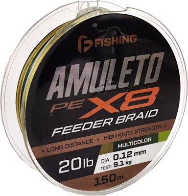 

Леска плетеная, Amuleto Braid PE X8 Feeder 150м Multicolor 0.12мм / FAMB150-012