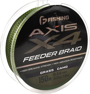 

Леска плетеная, Axis Braid PE X4 Feeder 150м Grass Camo 0.14мм / FAXB150-014