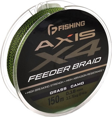 

Леска плетеная, Axis Braid PE X4 Feeder 150м Grass Camo 0.18мм / FAXB150-018