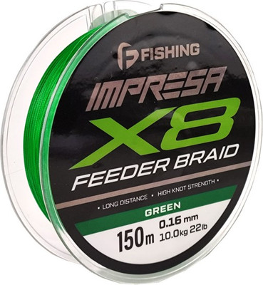 

Леска плетеная, Impresa Braid PE X8 Feeder 150м Green 0.16мм / FIMB1508-016
