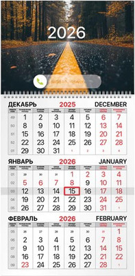 

Календарь настенный, 2026г квартальный / 116745
