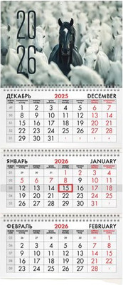 

Календарь настенный, 2026г квартальный / 116791