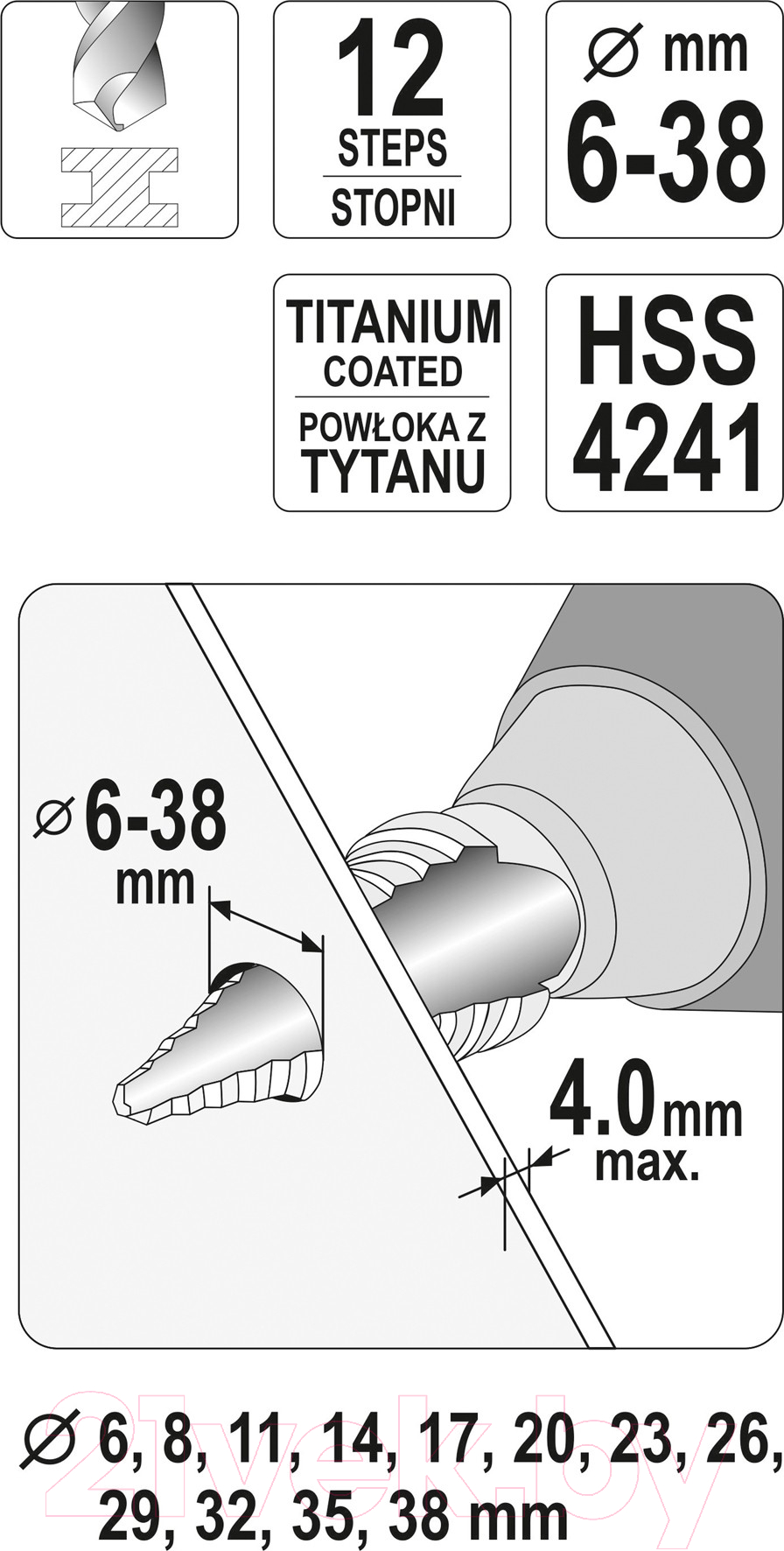 Сверло Yato YT-44740