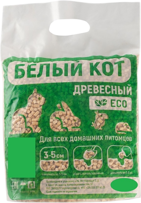 Наполнитель для туалета Белый кот Древесный универсальный (1кг) - 