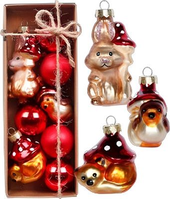 

Набор елочных игрушек, Заяц, снегирь, лиса / 66359P003_3